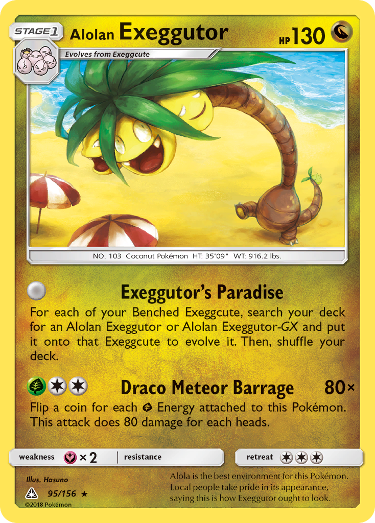 Alolan Exeggutor - 95/156 - Reverse Holo - ULTRA PRISM - Pokemon - | AA115-31