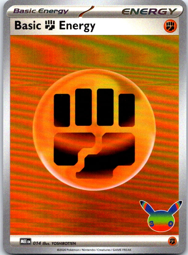 Basic Fighting Energy (30th Celebration) - 014 - Holo - MEE: MEGA EVOLUTION ENERGIES - Pokemon - | AC11-40