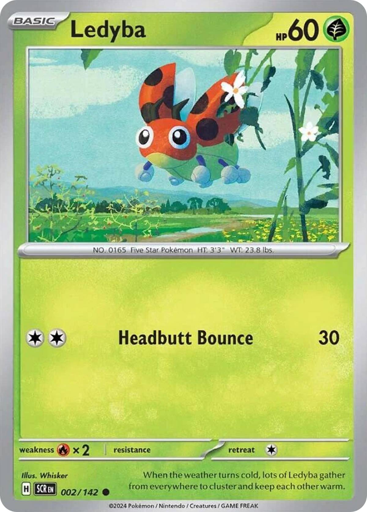 Ledyba - 2/142 - Reverse Holo - STELLAR CROWN - Pokemon - Common | AA04-62
