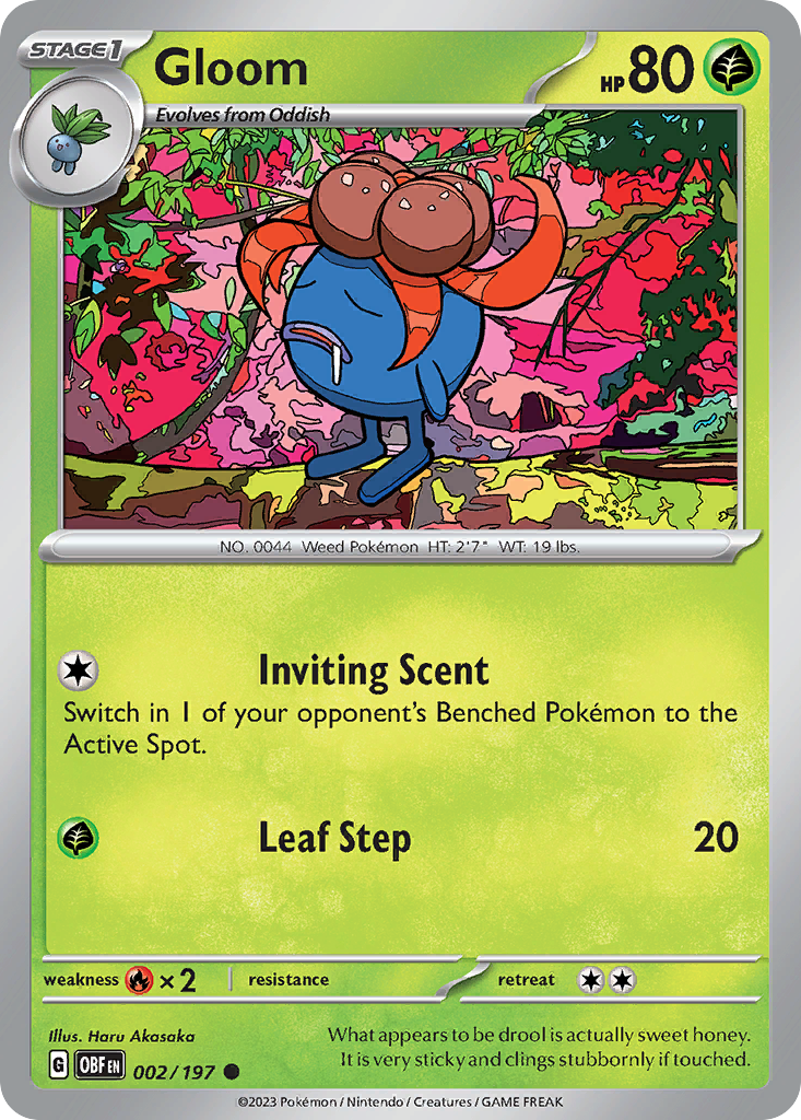 Gloom - 002/197 - - OBSIDIAN FLAMES - Pokemon - Common | AA05-88