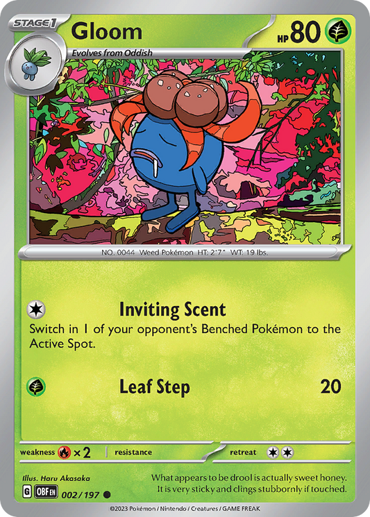 Gloom - 002/197 - - OBSIDIAN FLAMES - Pokemon - Common | AA05-88