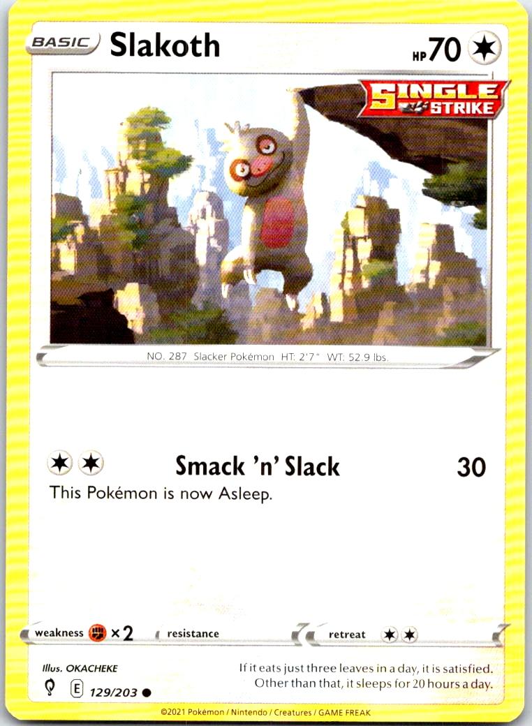 Slakoth - 129/203 - - EVOLVING SKIES - Pokemon - Common | AB37-14