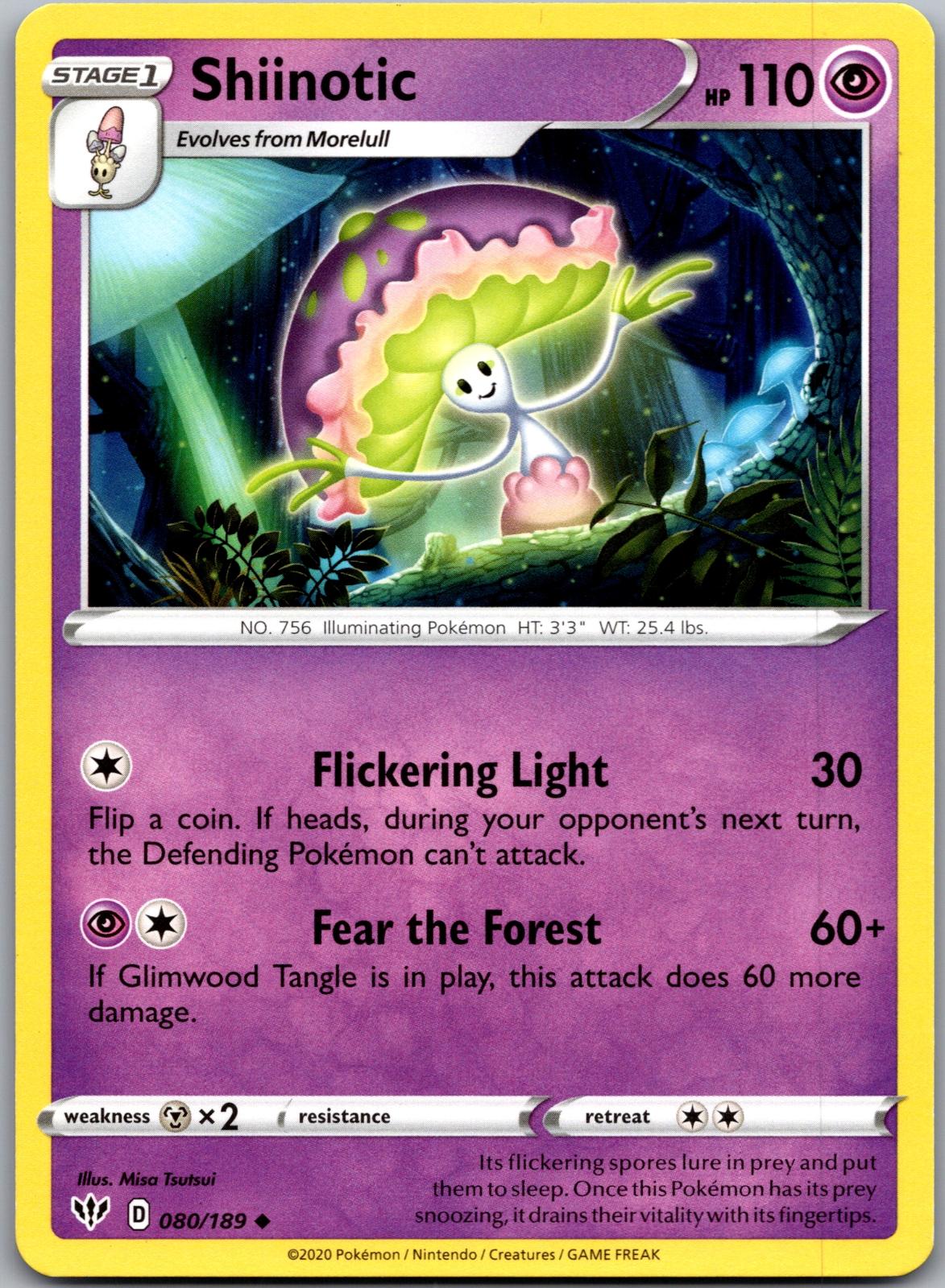 Shiinotic - 080/189 - - DARKNESS ABLAZE - Pokemon - Uncommon | AA90-27