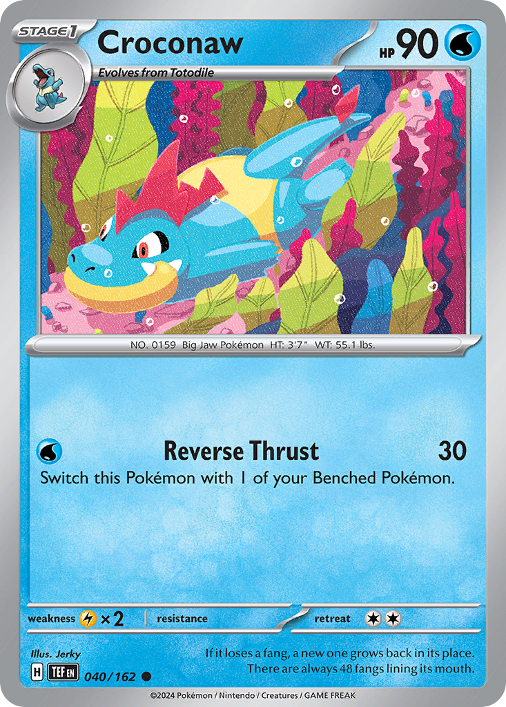 Croconaw - 040/162 - Reverse Holo - TEMPORAL FORCES - Pokemon - Common | AA20-34