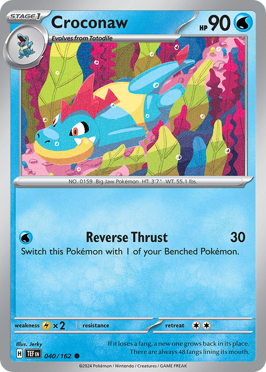 Croconaw - 040/162 - Reverse Holo - TEMPORAL FORCES - Pokemon - Common | AA20-34