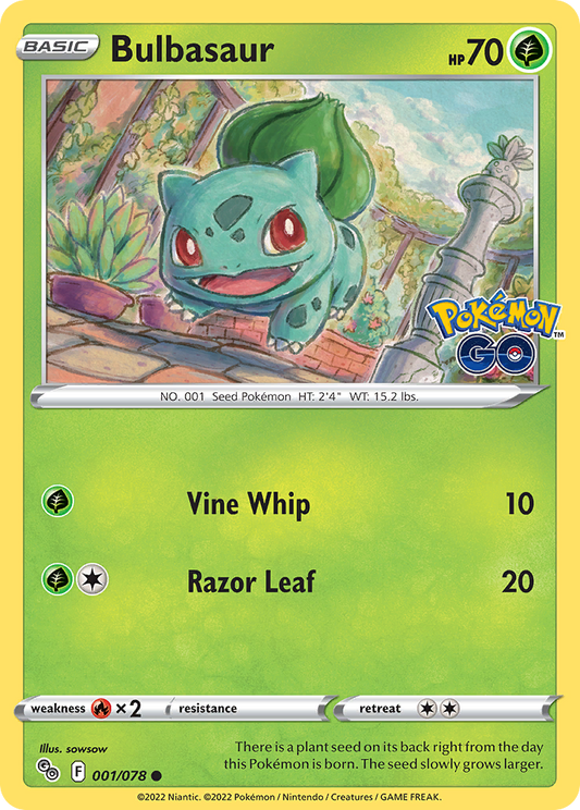 Bulbasaur - 001/078 - - POKEMON GO - Pokemon - Common | AA90-9