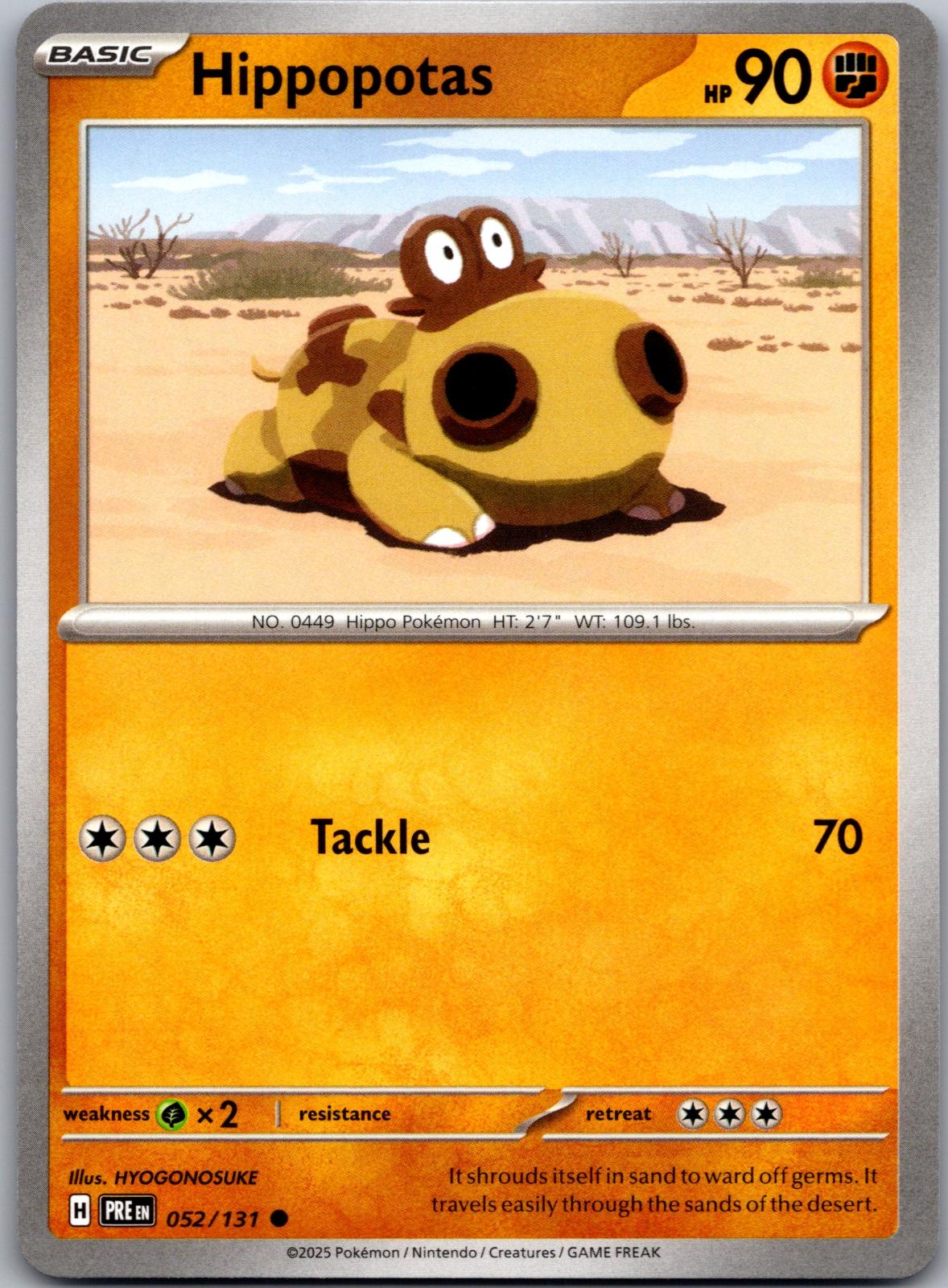 Hippopotas - 052/131 - - PRISMATIC EVOLUTIONS - Pokemon - Common | AA83-14