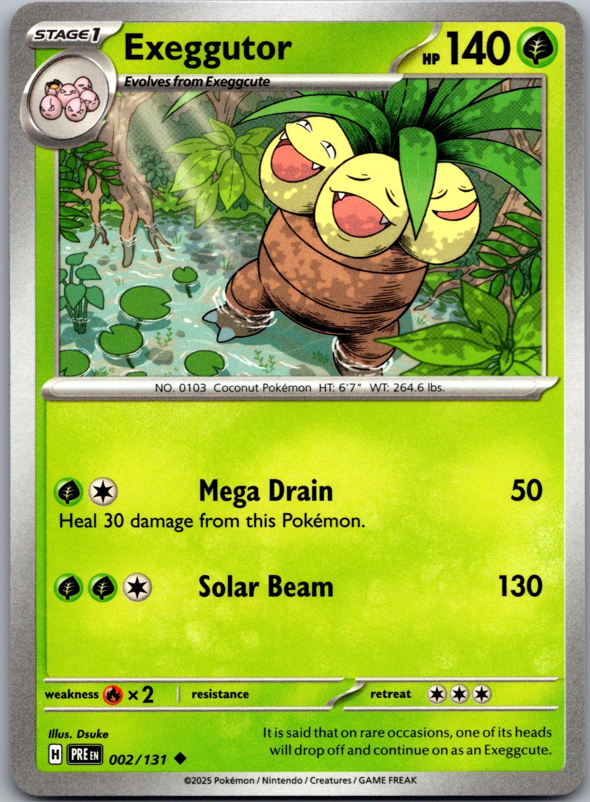 Exeggutor - 002/131 - - PRISMATIC EVOLUTIONS - Pokemon - Uncommon | AA83-26