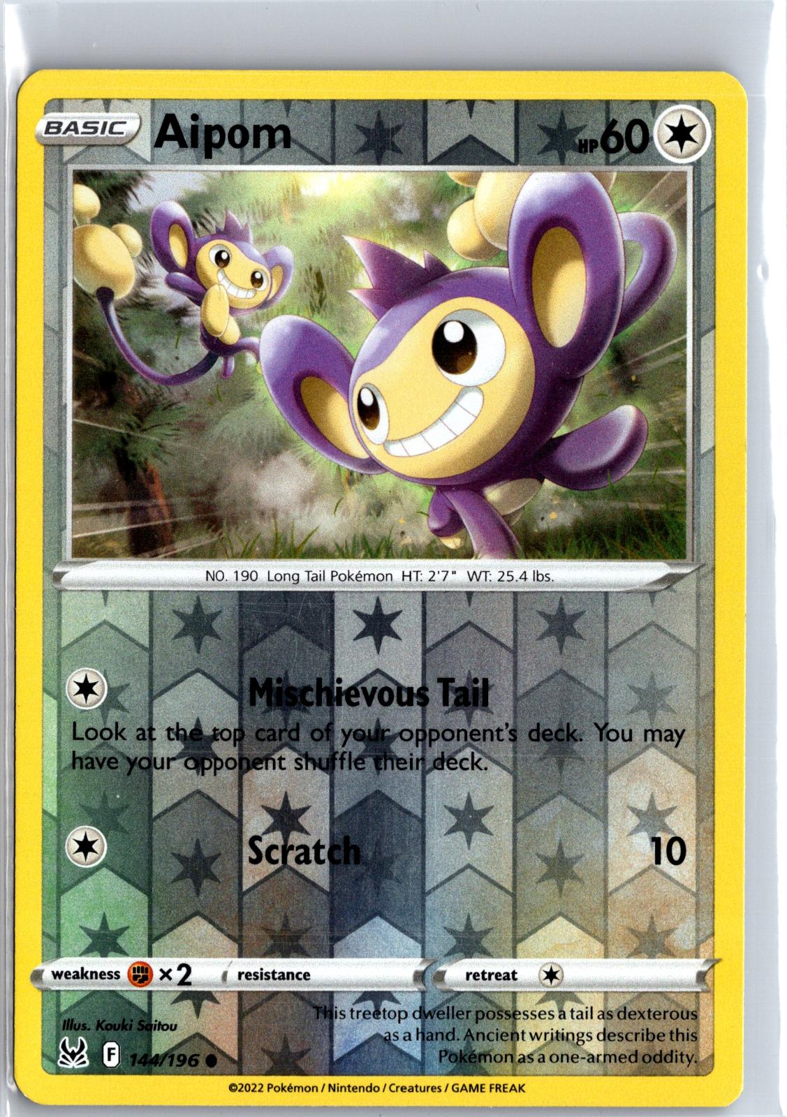 Aipom - 144/196 - Reverse Holo - LOST ORIGIN - Pokemon - Common | AA129-9