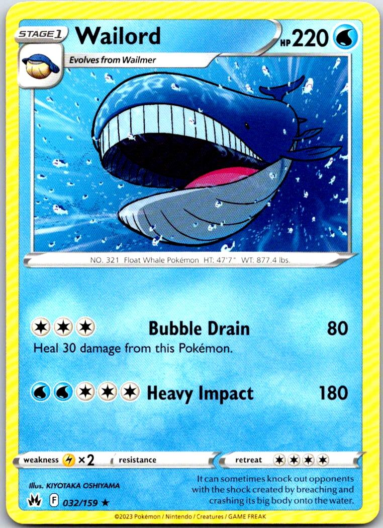 Wailord - 032/159 - - CROWN ZENITH - Pokemon - Rare | AA101-3