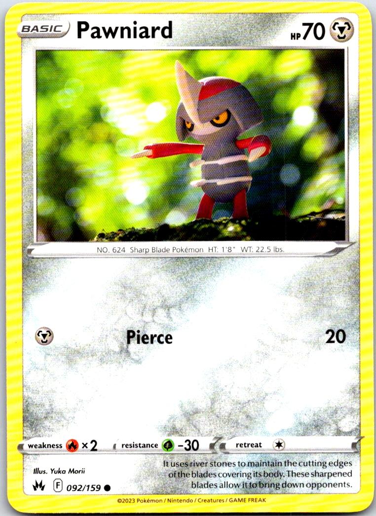 Pawniard - 092/159 - - CROWN ZENITH - Pokemon - Common | AA105-8