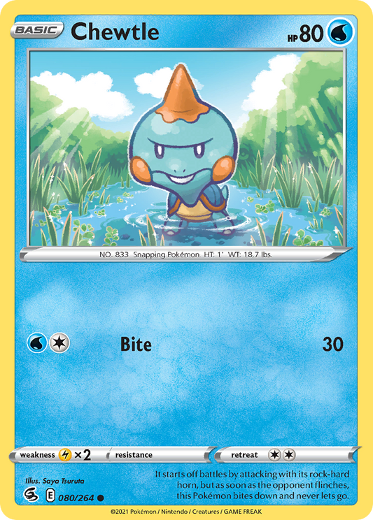 Chewtle - 080/264 - - FUSION STRIKE - Pokemon - Common | AA90-17