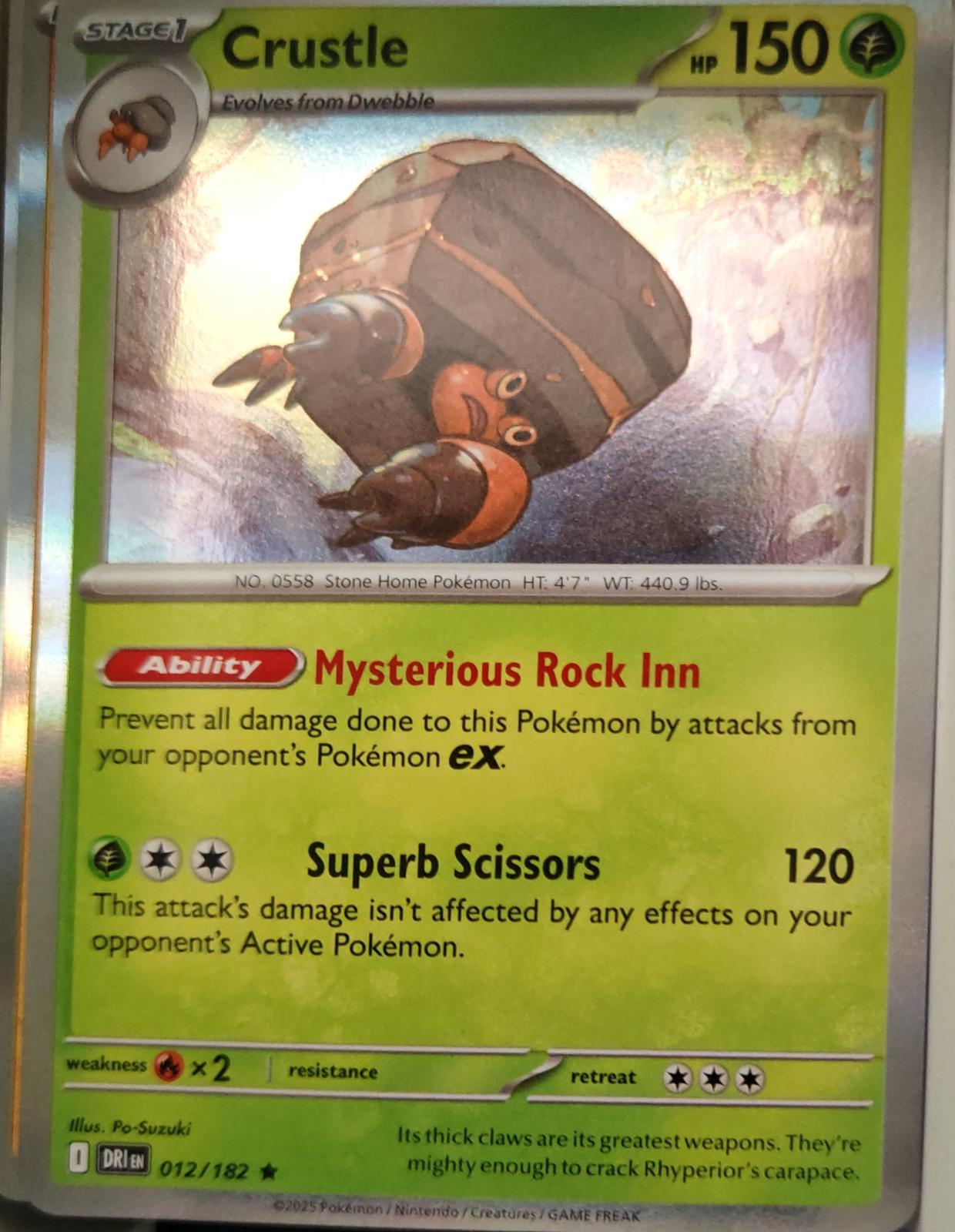 Crustle - 012/182 - Holo - DESTINED RIVALS - Pokemon - Rare | AA13-45
