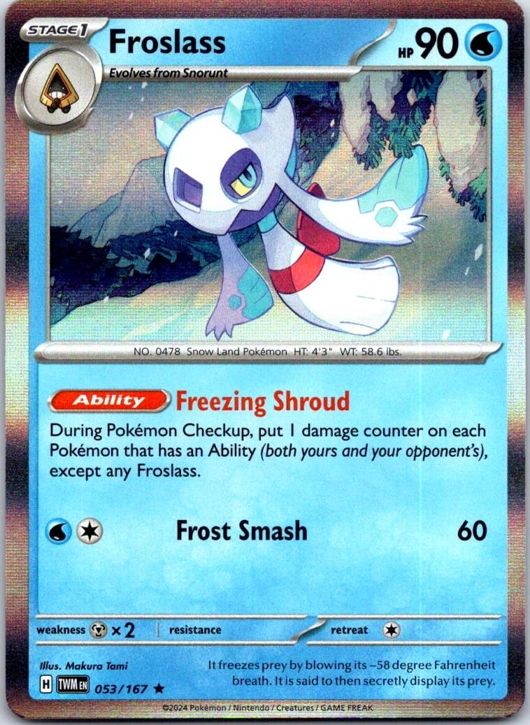 Froslass - 053/167 - Holo - TWILIGHT MASQUERADE - Pokemon - Rare | AB08-6