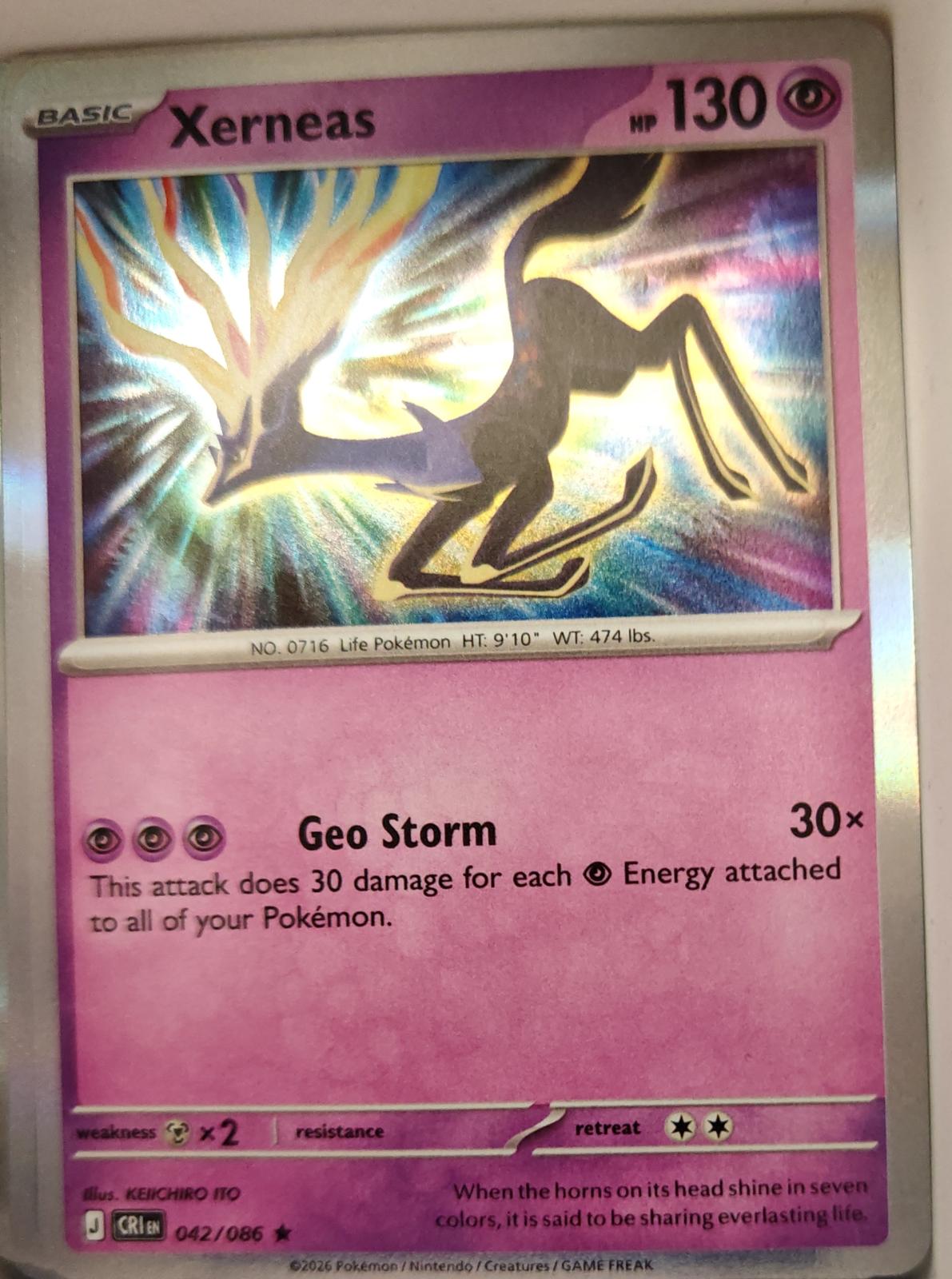 Xerneas - 042/086 - Holo - CHAOS RISING - Pokemon - Rare | AA13-58