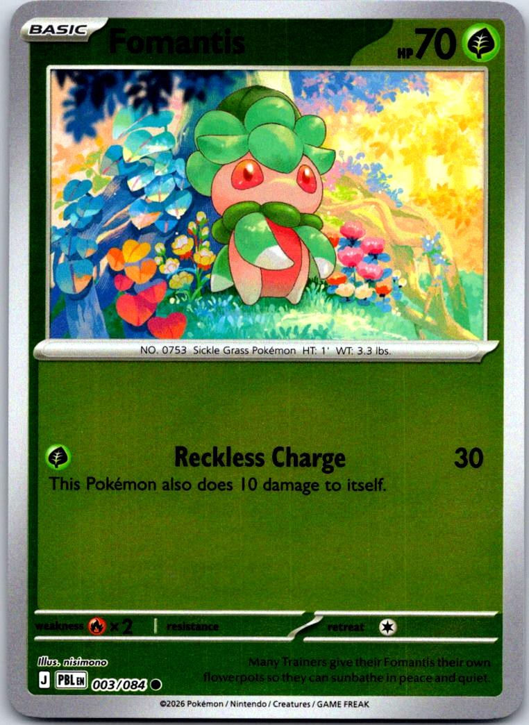 Fomantis - 003/084 - Reverse Holo - PITCH BLACK - Pokemon - Common | AA124-41