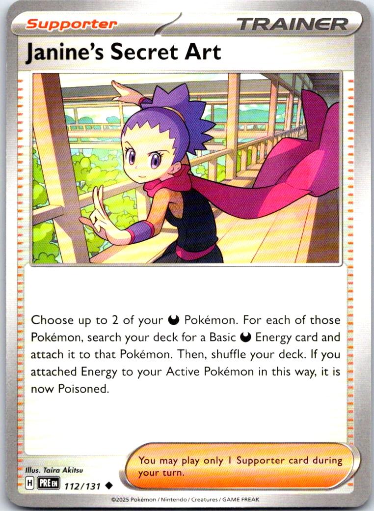 Janine's Secret Art - 112/131 - - PRISMATIC EVOLUTIONS - Pokemon - | AB23-23