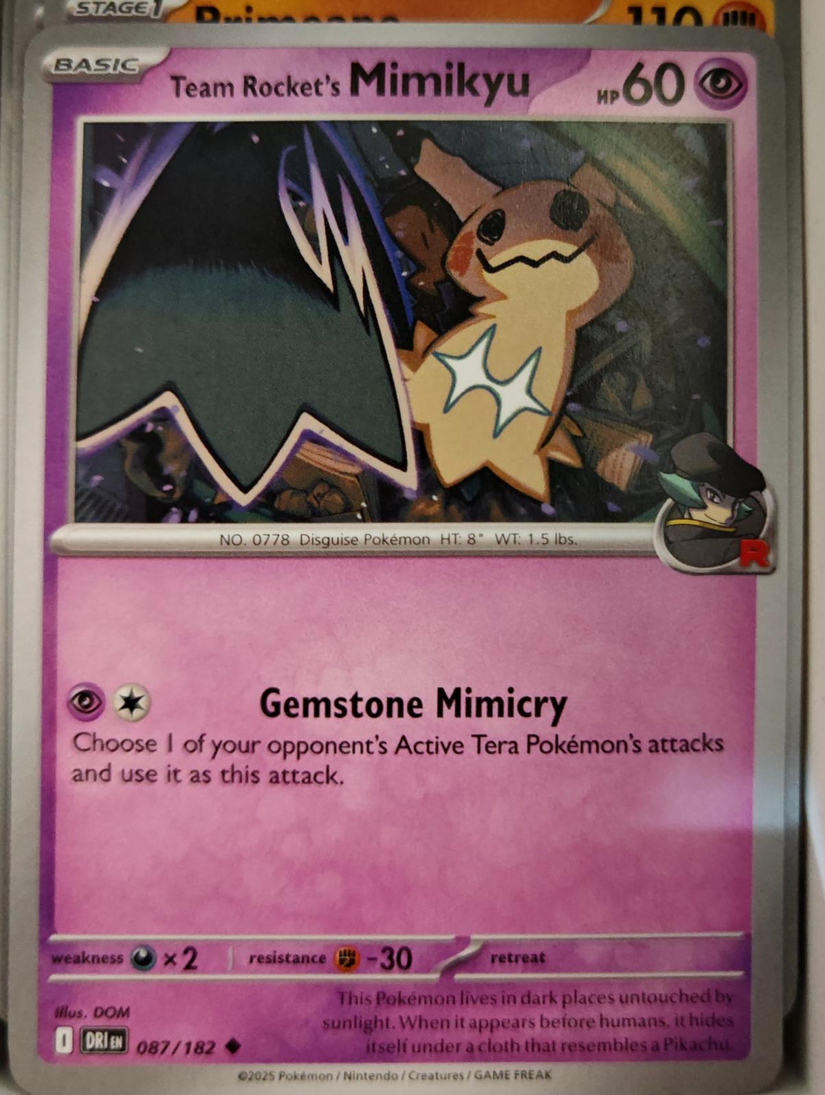 Team Rocket's Mimikyu - 087/182 - - DESTINED RIVALS - Pokemon - | AA10-79