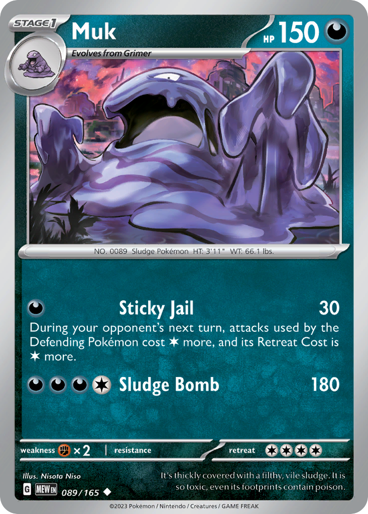 Muk - 089/165 - - 151 - Pokemon - Uncommon | AA74-20