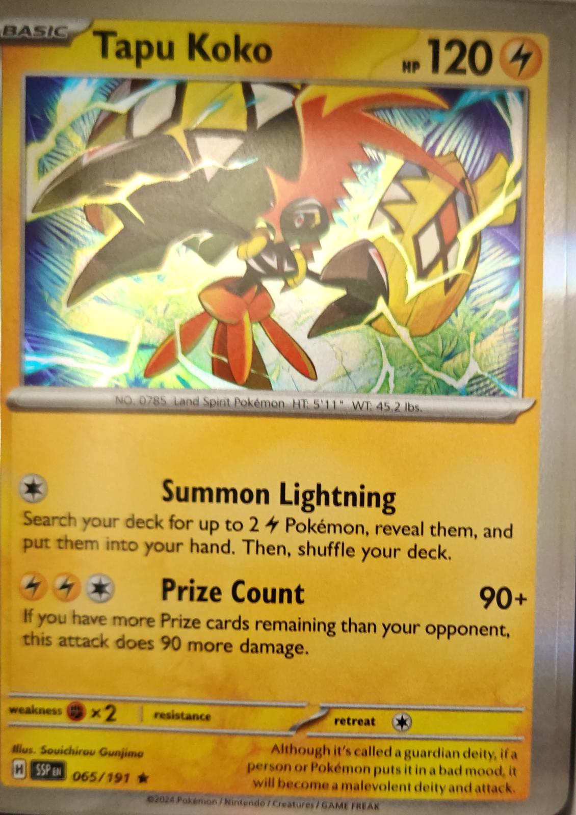 Tapu Koko - 065/191 - Holo - SURGING SPARKS - Pokemon - Rare | AA13-77