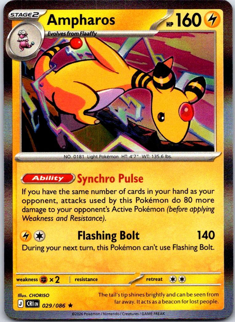 Ampharos - 029/086 - Holo - CHAOS RISING - Pokemon - Rare | AB06-9