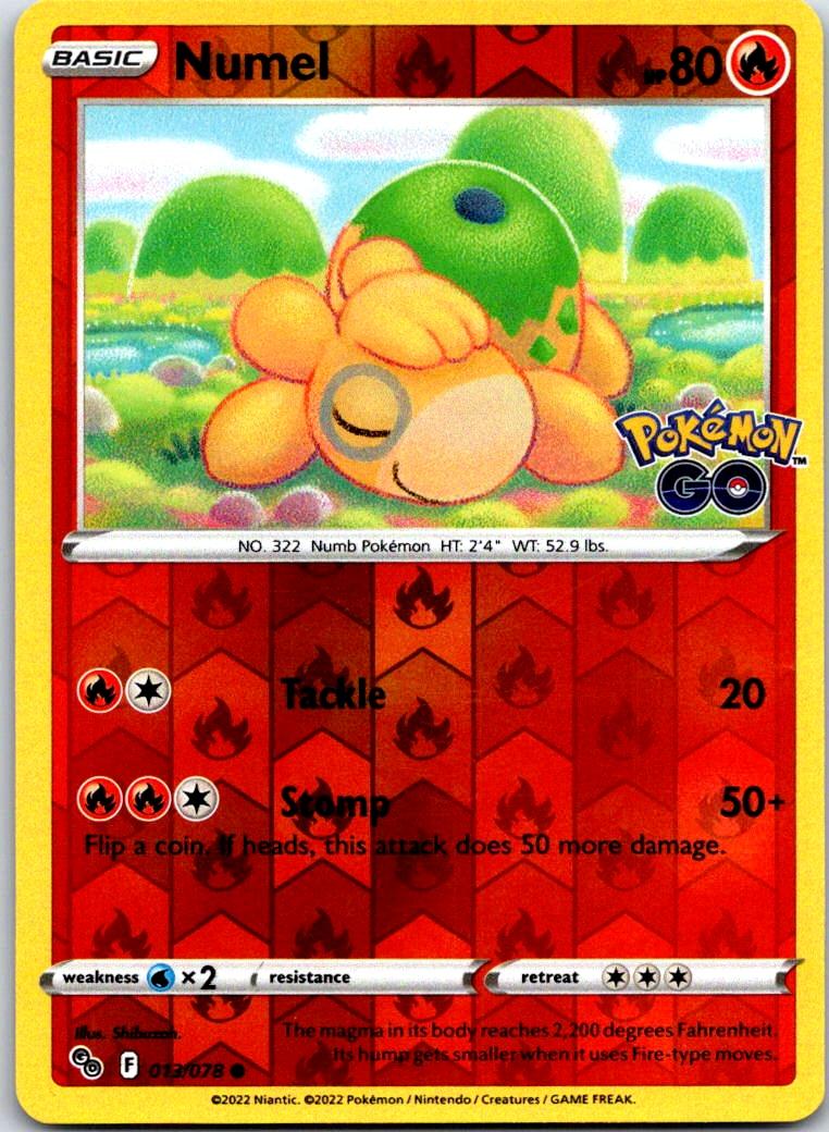 Numel - 013/078 - Reverse Holo - POKEMON GO - Pokemon - Common | AA119-16