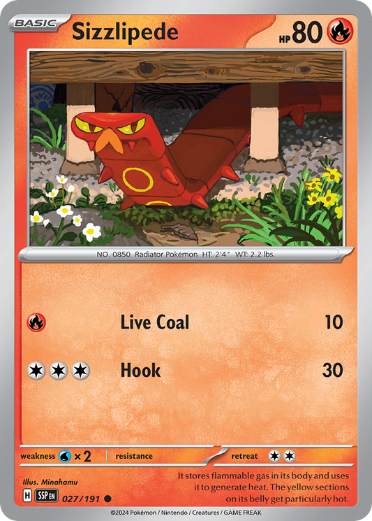 Sizzlipede - 027/191 - - SURGING SPARKS - Pokemon - Common | AA48-37