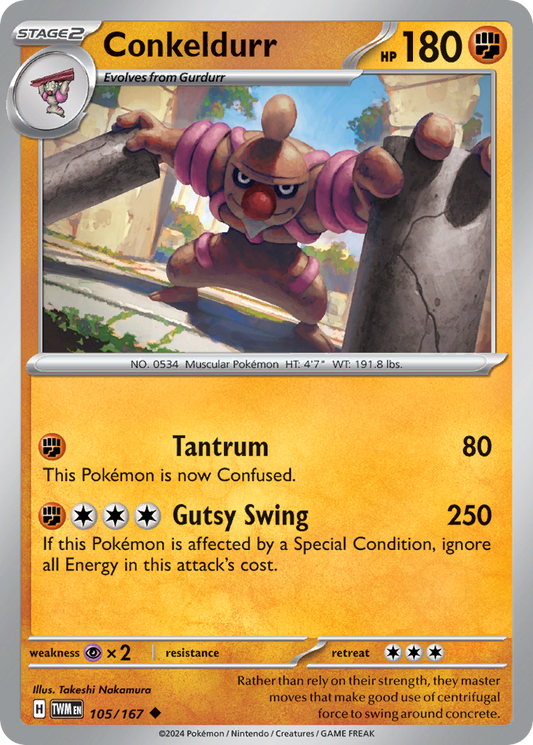 Conkeldurr - 105/167 - - TWILIGHT MASQUERADE - Pokemon - Uncommon | AA46-62