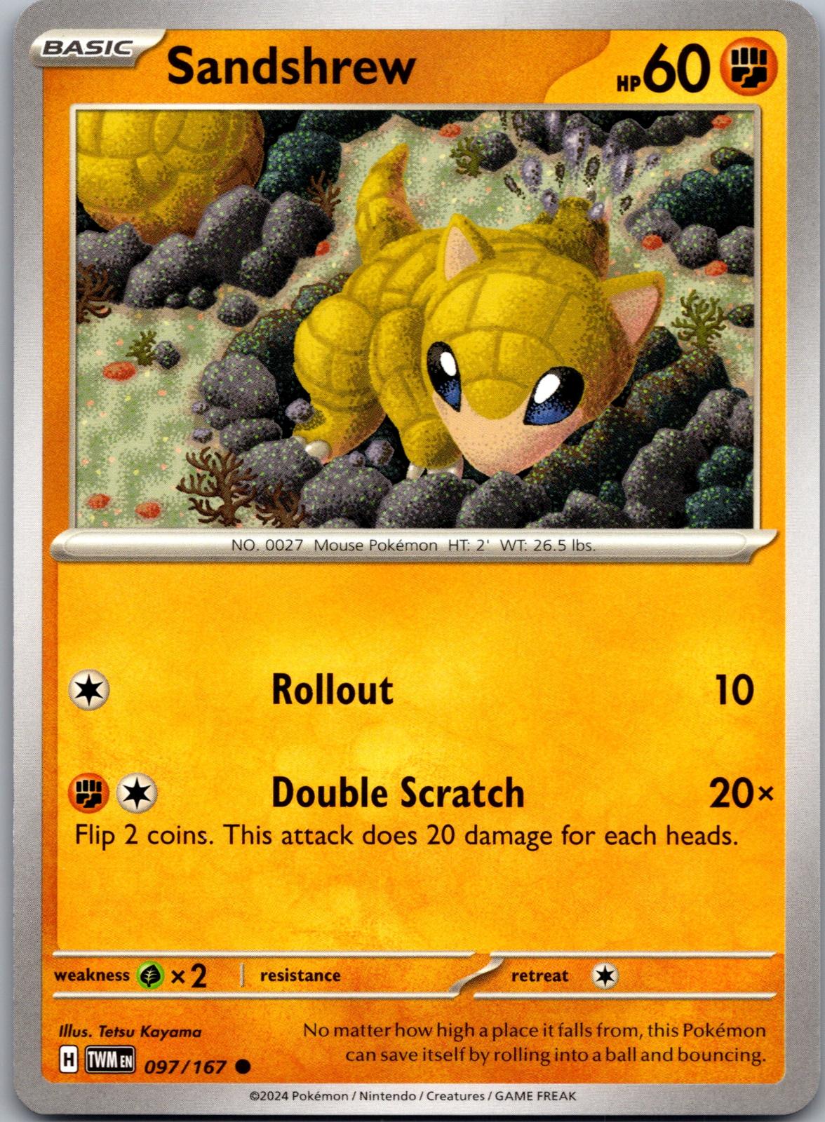 Sandshrew - 097/167 - - TWILIGHT MASQUERADE - Pokemon - Common | AA86-13