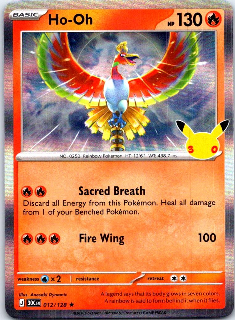 Ho-Oh - 012/128 - Holo - ME: 30TH CELEBRATION - Pokemon - Rare | AC31-31