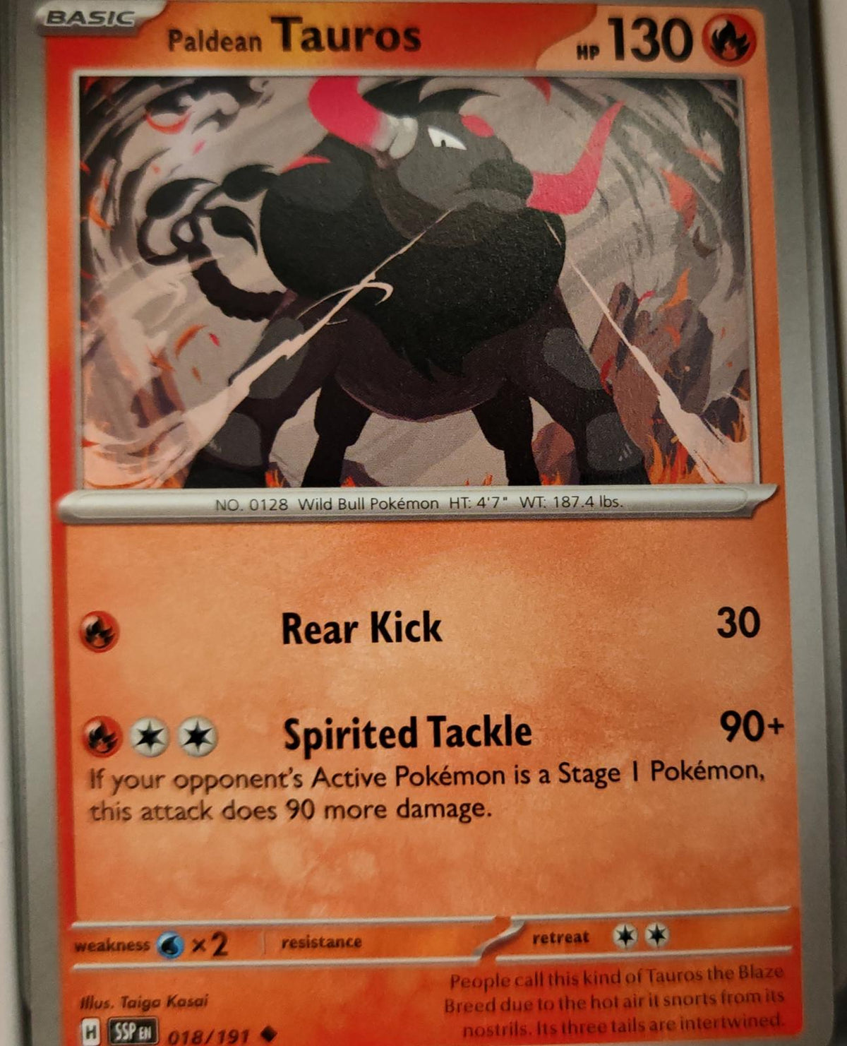 Paldean Tauros - 018/191 - - SURGING SPARKS - Pokemon - Uncommon | AA09-34
