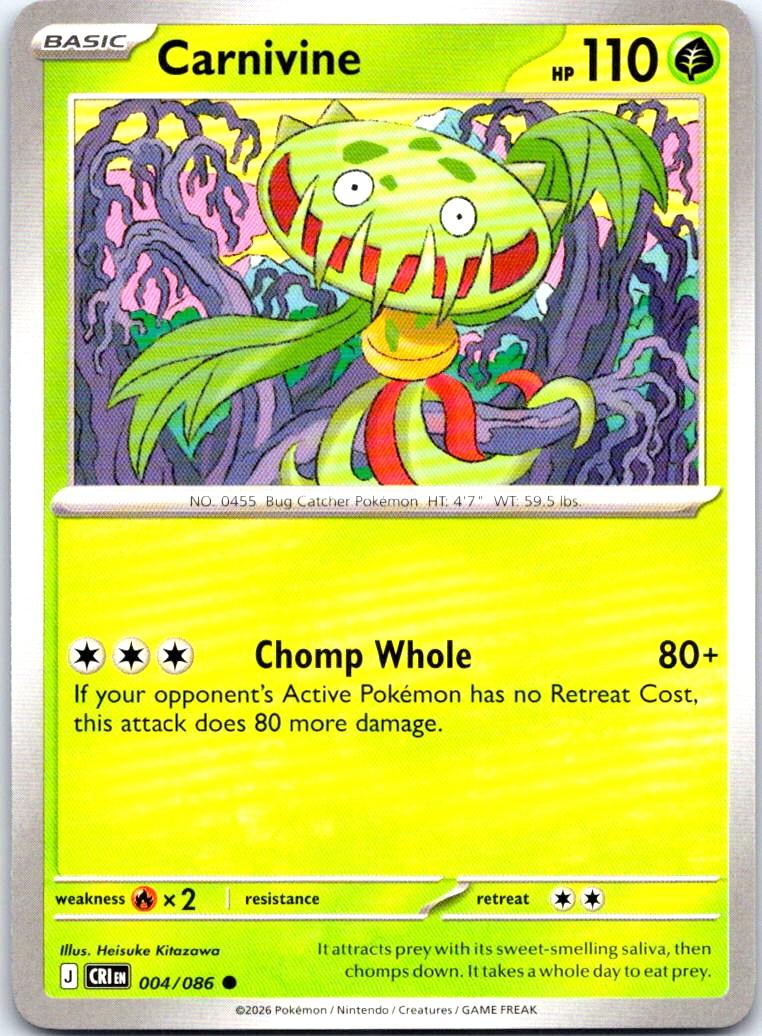 Carnivine - 004/086 - - CHAOS RISING - Pokemon - Common | AB19-26