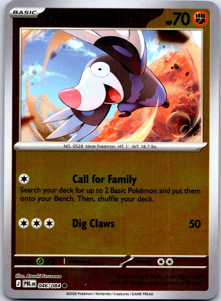 Drilbur - 046/084 - Reverse Holo - PITCH BLACK - Pokemon - Common | AA119-33