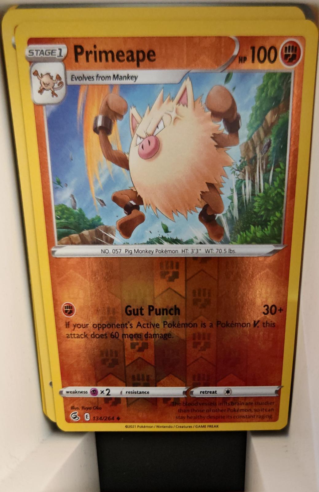 Primeape - 134/264 - Reverse Holo - FUSION STRIKE - Pokemon - Uncommon | AA22-38