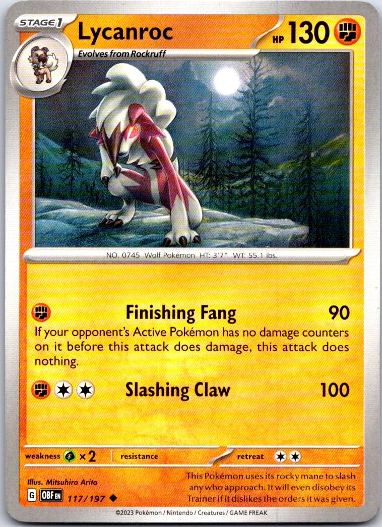 Lycanroc - 117/197 - - OBSIDIAN FLAMES - Pokemon - Uncommon | AB12-2