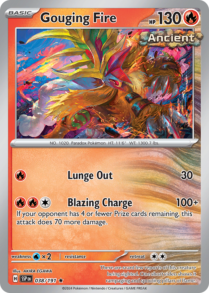 Gouging Fire - 038/191 - Holo - SURGING SPARKS - Pokemon - Rare | AA13-38