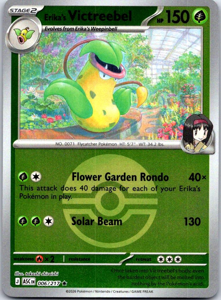 Erika's Victreebel (Poke Ball) - 006/217 - Reverse Holo - ASCENDED HEROES - Pokemon - | AA128-3