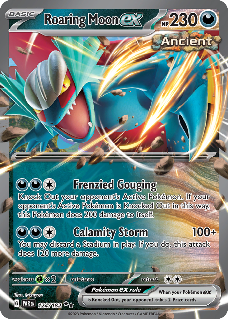 Roaring Moon ex - 124/182 - Holo - PARADOX RIFT - Pokemon - | AA37-12