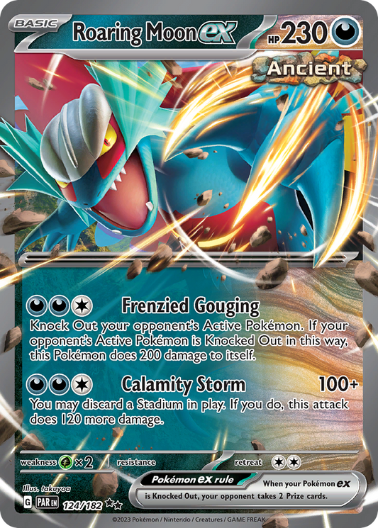 Roaring Moon ex - 124/182 - Holo - PARADOX RIFT - Pokemon - | AA37-12