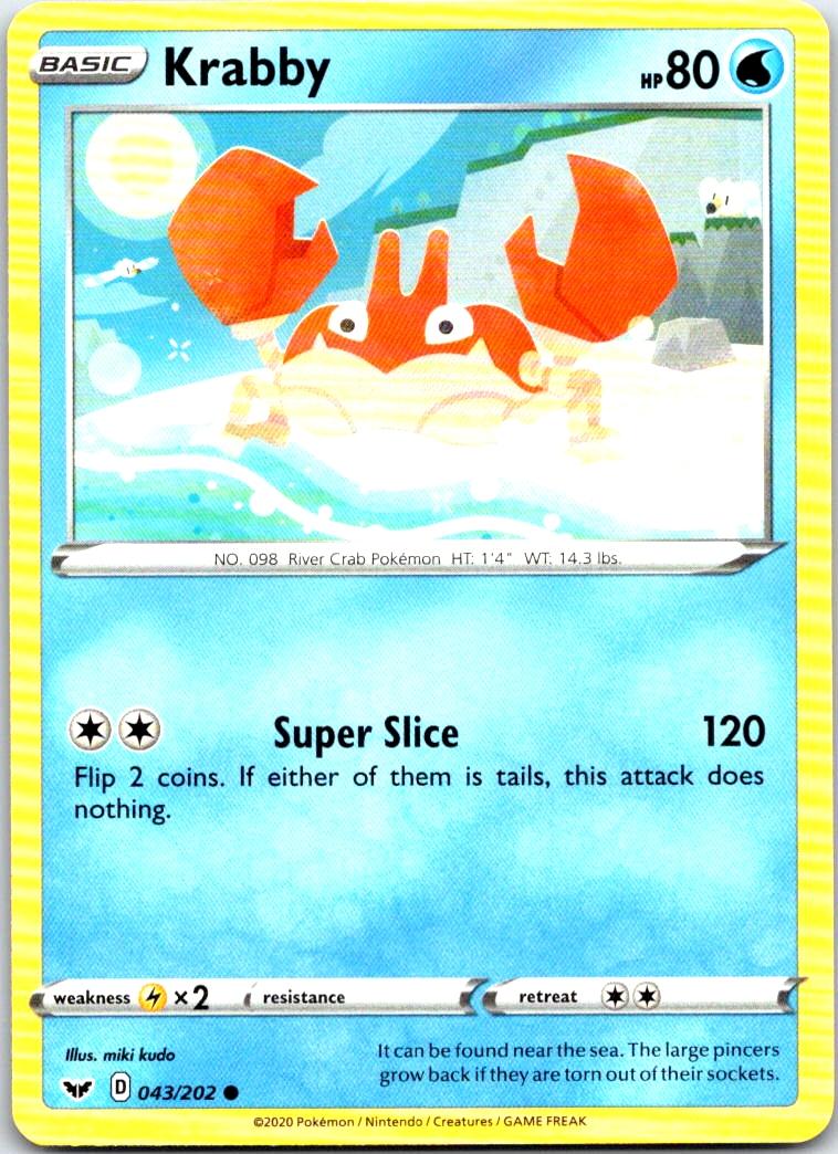 Krabby - 043/202 - - SWORD & SHIELD - Pokemon - Common | AB78-23
