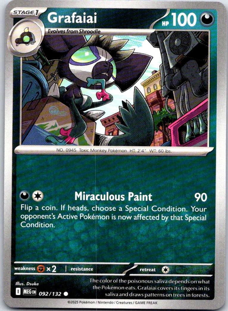 Grafaiai - 092/132 - - MEGA EVOLUTION - Pokemon - Common | AA111-5