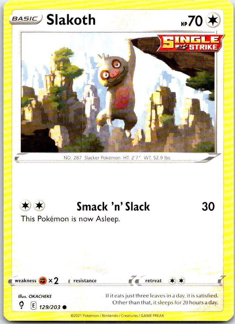 Slakoth - 129/203 - - EVOLVING SKIES - Pokemon - Common | AB36-37