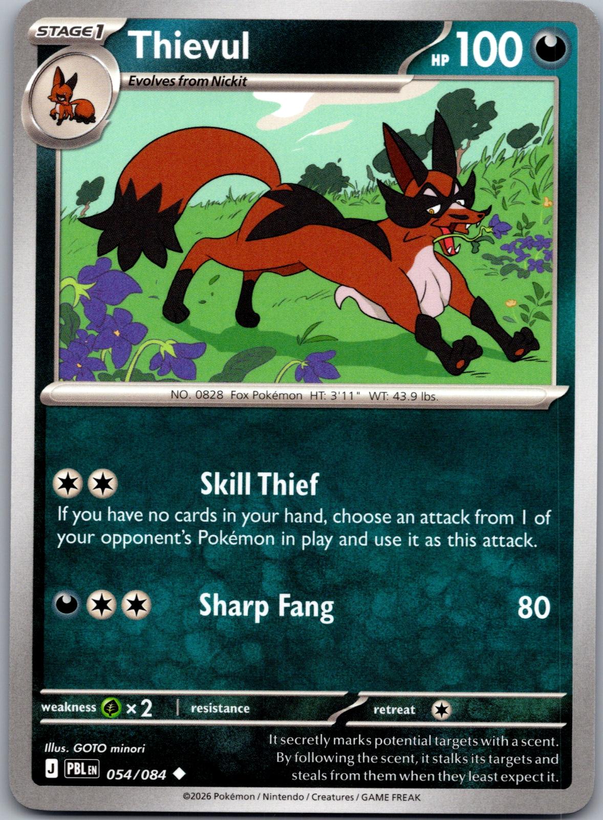 Thievul - 054/084 - - PITCH BLACK - Pokemon - Uncommon | AA78-29