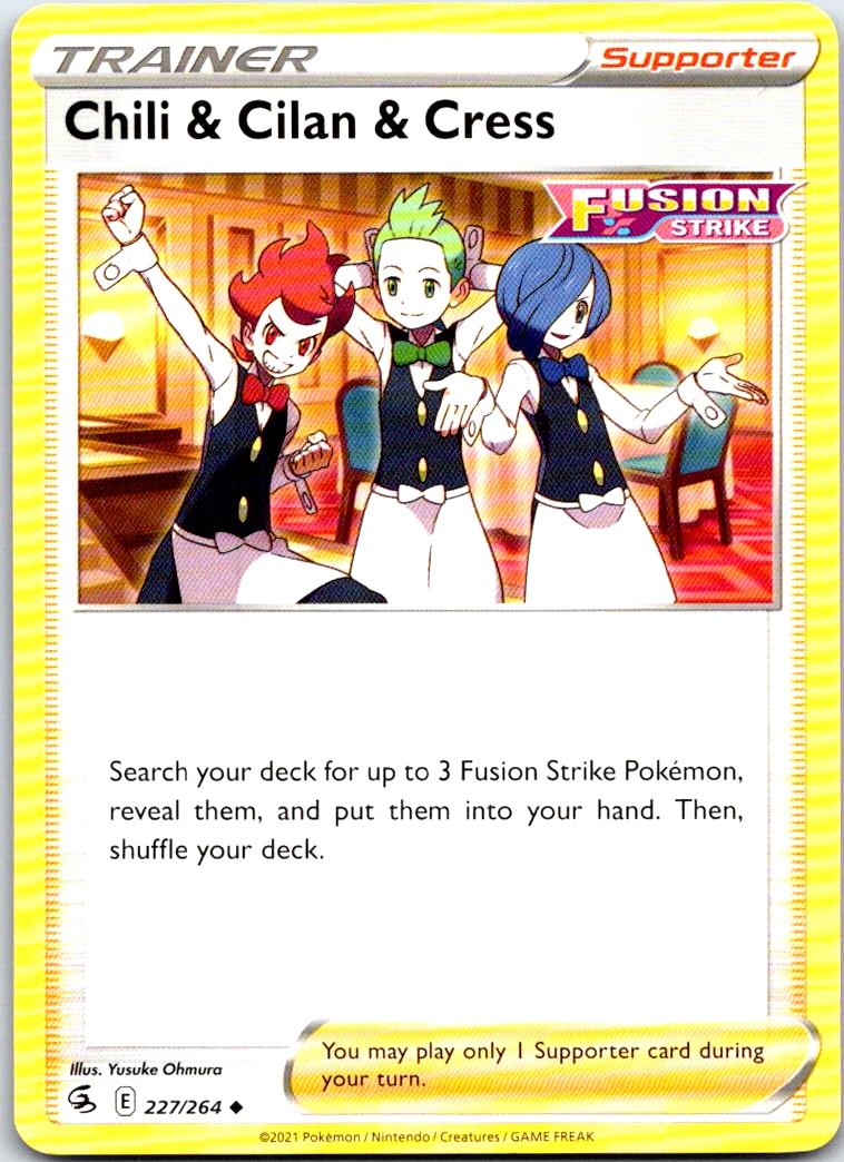 Chili & Cilan & Cress - 227/264 - - FUSION STRIKE - Pokemon - Uncommon | AB41-39