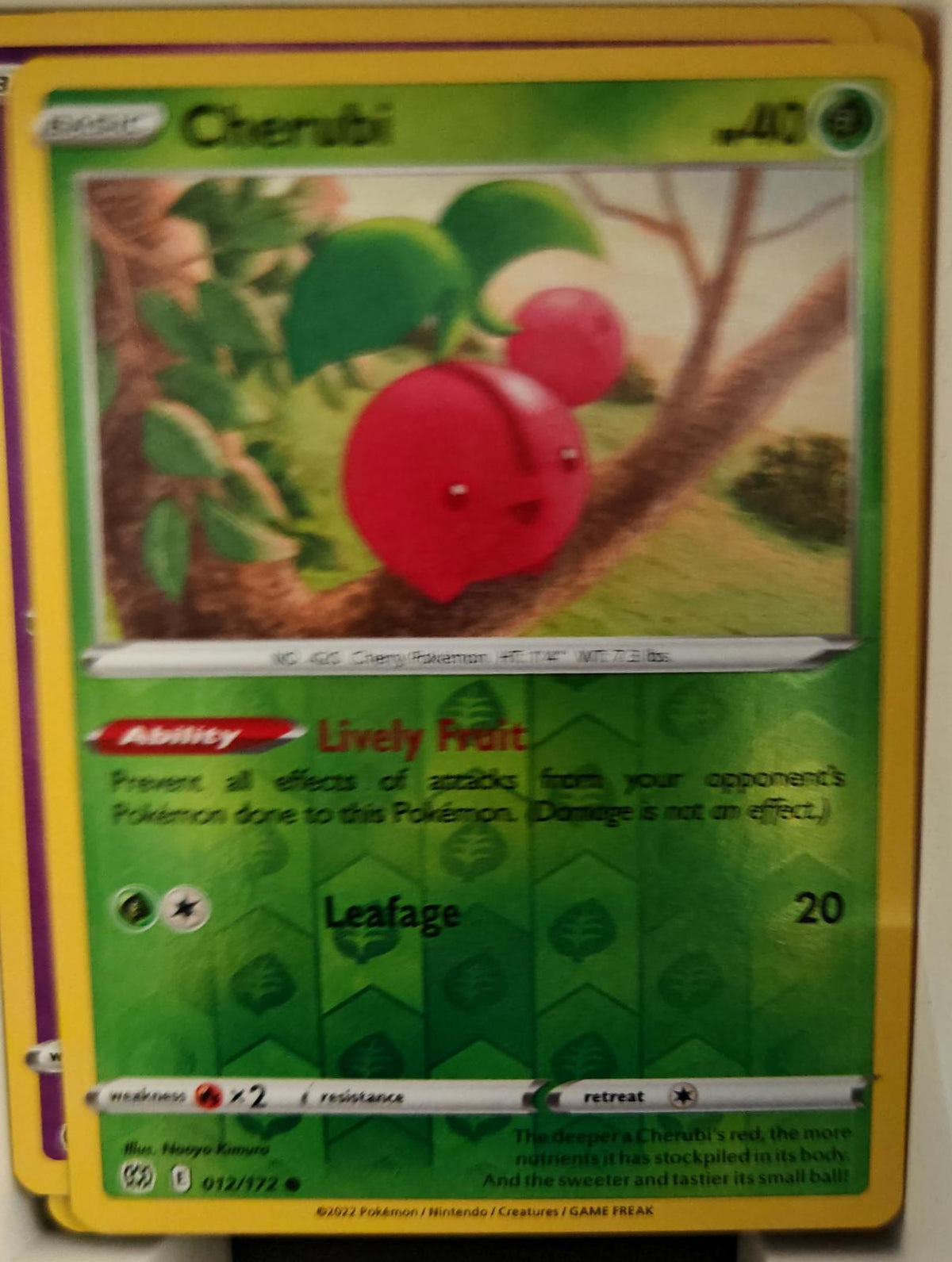 Cherubi - 012/172 - Reverse Holo - BRILLIANT STARS - Pokemon - Common | AA22-67