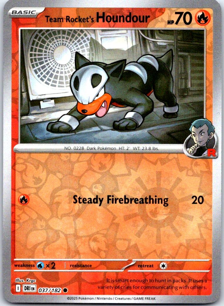 Team Rocket's Houndour - 037/182 - Reverse Holo - DESTINED RIVALS - Pokemon - | AB42-35