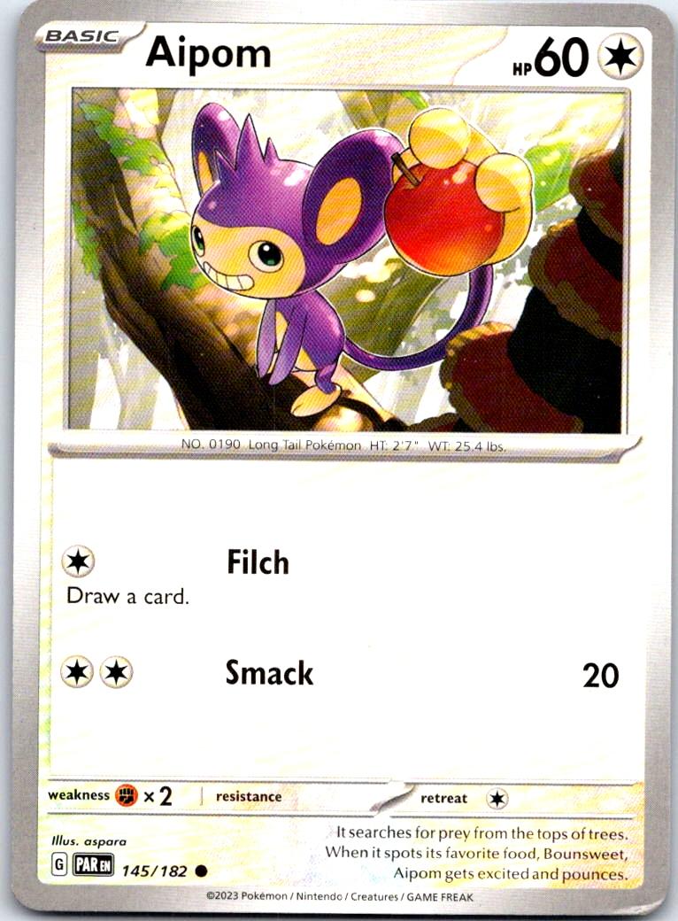 Aipom - 145/182 - - PARADOX RIFT - Pokemon - Common | AB24-23