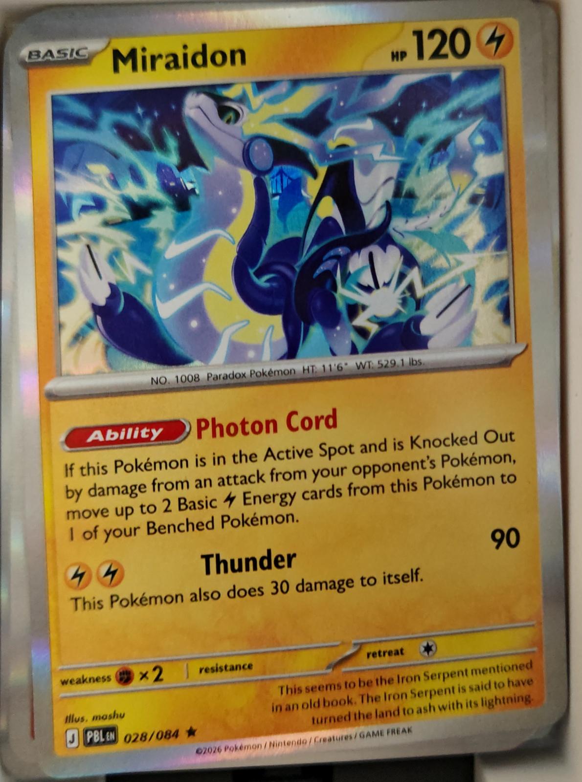 Miraidon - 028/084 - Holo - PITCH BLACK - Pokemon - Rare | AA25-21