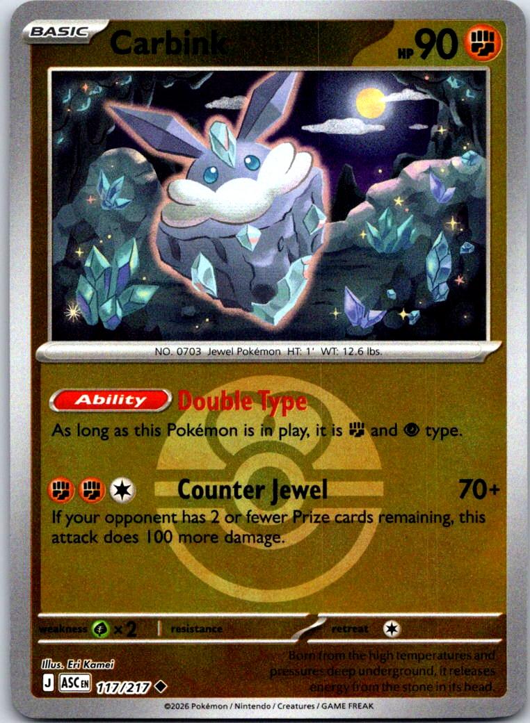 Carbink (Love Ball) - 117/217 - Reverse Holo - ASCENDED HEROES - Pokemon - | AB02-36