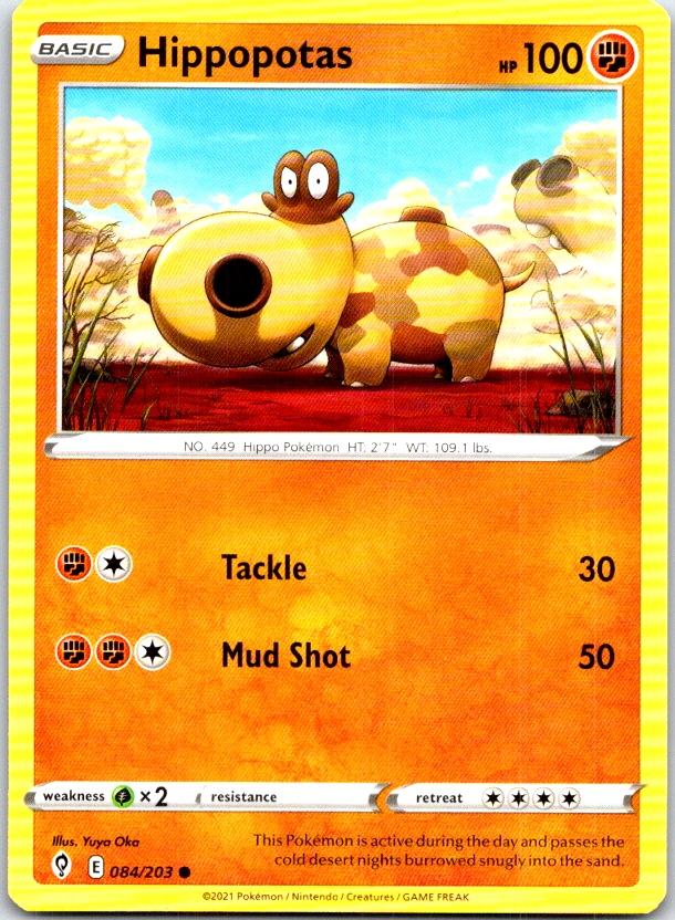 Hippopotas - 084/203 - - EVOLVING SKIES - Pokemon - Common | AC06-28